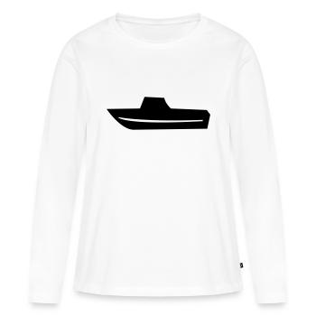 Bateau bateau de pêche bateau bateau capitaine - T-shirt manches longues Premium bio Femme - blanc - Devant - Julia (174cm)