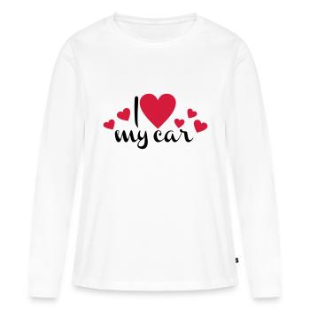 Auto - Frauen Premium Bio Langarmshirt - Weiß - Vorne - Julia (174cm)