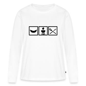 Grill - Frauen Premium Bio Langarmshirt - Weiß - Vorne - Julia (174cm)