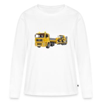 camion de transport chantier - T-shirt manches longues Premium bio Femme - blanc - Devant - Julia (174cm)