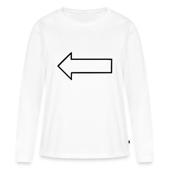 Pfeil - Frauen Premium Bio Langarmshirt - Weiß - Vorne - Julia (174cm)