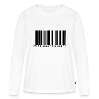 code barre chiffré - T-shirt manches longues Premium bio Femme - blanc - Devant - Julia (174cm)