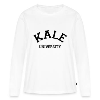 Kale University - T-shirt manches longues Premium bio Femme - blanc - Devant - Julia (174cm)