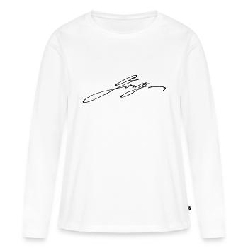 Johann Wolfgang Goethe Signature - T-shirt manches longues Premium bio Femme - blanc - Devant - Julia (174cm)
