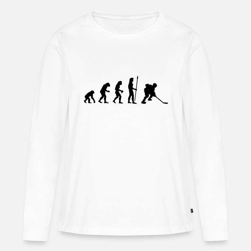 evolution_icehockey1 - Frauen Premium Bio Langarmshirt - Weiß
