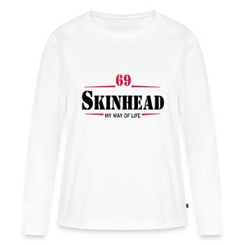 2 colors - Skinhead My Way of Life Skinheads - T-shirt manches longues Premium bio Femme - blanc - Devant - Julia (174cm)