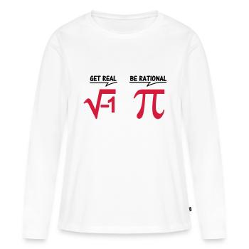 obtenez vrai - être rationnel (2c) - T-shirt manches longues Premium bio Femme - blanc - Devant - Julia (174cm)