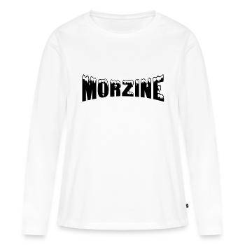 Morzine station de ski (neige) - T-shirt manches longues Premium bio Femme - blanc - Devant - Julia (174cm)