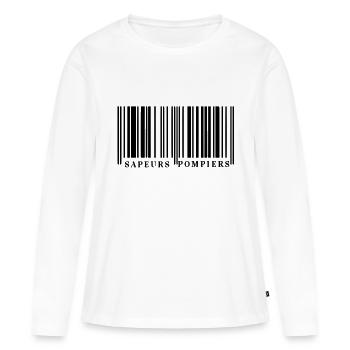 Code Barre SP1 - T-shirt manches longues Premium bio Femme - blanc - Devant - Julia (174cm)