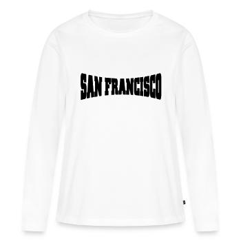 San Francisco - T-shirt manches longues Premium bio Femme - blanc - Devant - Julia (174cm)