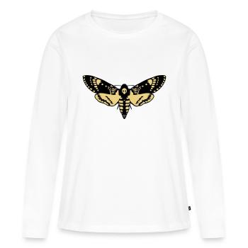 Sphinx Schädel butterfly skull - Frauen Premium Bio Langarmshirt - Weiß - Vorne - Julia (174cm)