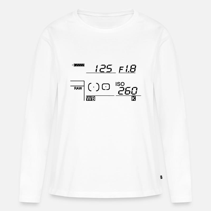 Kamera - Display - Frauen Premium Bio Langarmshirt - Weiß