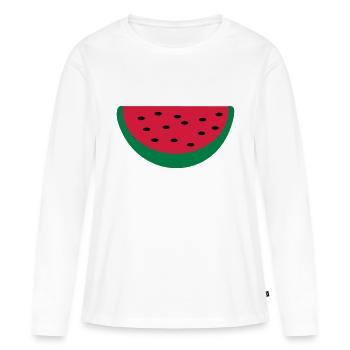 Melon - T-shirt manches longues Premium bio Femme - blanc - Devant - Julia (174cm)