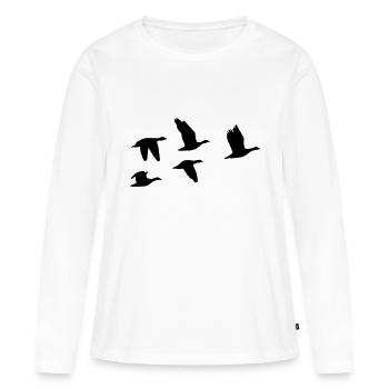 Gans - Frauen Premium Bio Langarmshirt - Weiß - Vorne - Julia (174cm)