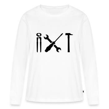 Tools - Women's Premium Organic Long Sleeve Shirt - white - Front - Julia (174cm)