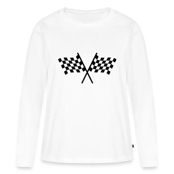 Racing flags - T-shirt manches longues Premium bio Femme - blanc - Devant - Julia (174cm)