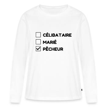 Fischerei Fischer Sport Sportler Spieler - Frauen Premium Bio Langarmshirt - Weiß - Vorne - Julia (174cm)