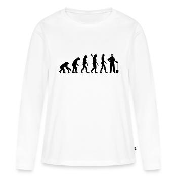 Ouvrier du bâtiment - T-shirt manches longues Premium bio Femme - blanc - Devant - Julia (174cm)