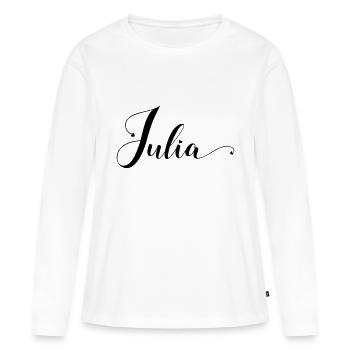 julia - Frauen Premium Bio Langarmshirt - Weiß - Vorne - Julia (174cm)