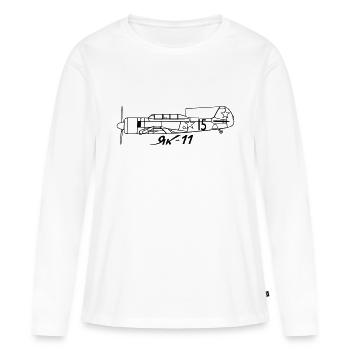 Yak 11 - T-shirt manches longues Premium bio Femme - blanc - Devant - Julia (174cm)