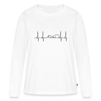 Cologne - T-shirt manches longues Premium bio Femme - blanc - Devant - Julia (174cm)