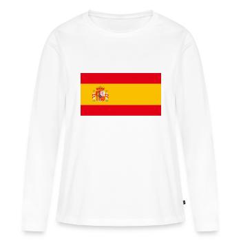 Drapeau d’Espagne, vive Espagne - T-shirt manches longues Premium bio Femme - blanc - Devant - Julia (174cm)