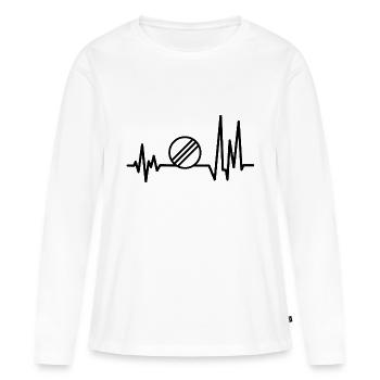 ECG Herzschlag Heartbeat Autoroute - T-shirt manches longues Premium bio Femme - blanc - Devant - Julia (174cm)