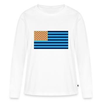 Drapeau de Djurgården - T-shirt manches longues Premium bio Femme - blanc - Devant - Julia (174cm)