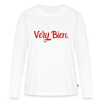 very bien - T-shirt manches longues Premium bio Femme - blanc - Devant - Julia (174cm)