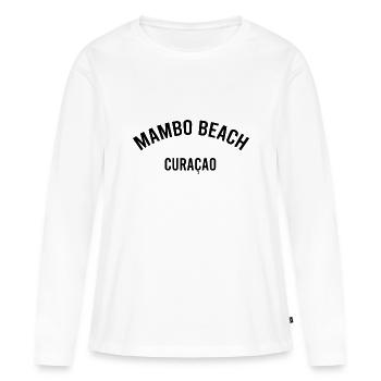 Mambo Beach - Curaçao - Caraïbes néerlandaises - Karibik - T-shirt manches longues Premium bio Femme - blanc - Devant - Julia (174cm)