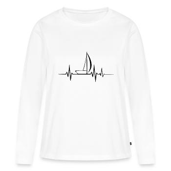 Segelboot Heartbeat Segelboot - Frauen Premium Bio Langarmshirt - Weiß - Vorne - Julia (174cm)