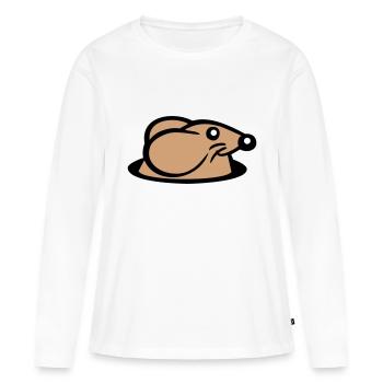 souris trou de souris trou de souris Peeps mignon drôle bande dessinée - T-shirt manches longues Premium bio Femme - blanc - Devant - Julia (174cm)