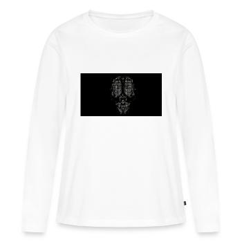 Noir et blanc et un peu de couleur ascii - T-shirt manches longues Premium bio Femme - blanc - Devant - Julia (174cm)