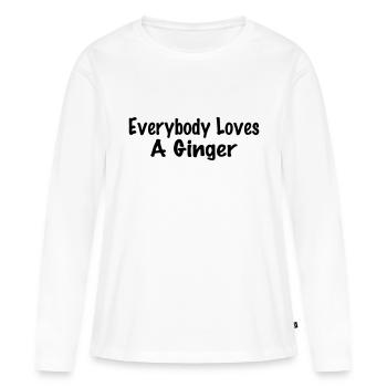 jeder liebt Ingwer - Frauen Premium Bio Langarmshirt - Weiß - Vorne - Julia (174cm)