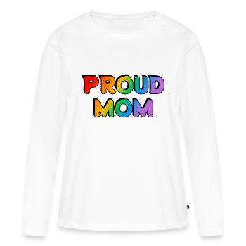 Proud Mom - Women's Premium Organic Long Sleeve Shirt - white - Front - Julia (174cm)