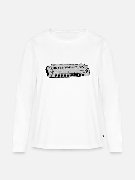 bluesharmonica - Frauen Premium Bio Langarmshirt - Weiß