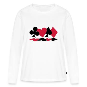 Poker, skat, card game - Women's Premium Organic Long Sleeve Shirt - white - Front - Julia (174cm)