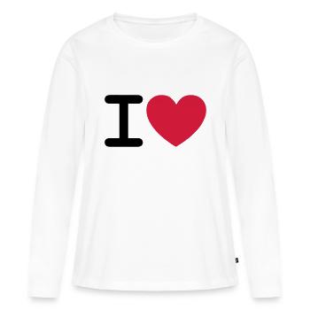 I * heart * - T-shirt manches longues Premium bio Femme - blanc - Devant - Julia (174cm)