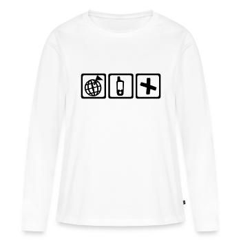 Geocaching - T-shirt manches longues Premium bio Femme - blanc - Devant - Julia (174cm)