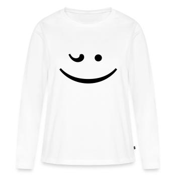 smile ;) - Women's Premium Organic Long Sleeve Shirt - white - Front - Julia (174cm)