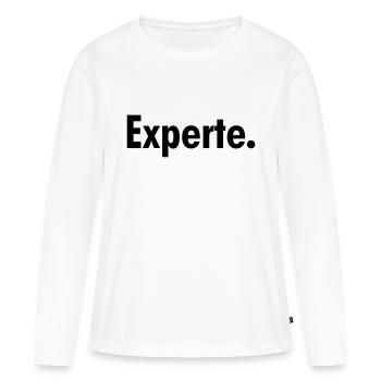 Experte - Frauen Premium Bio Langarmshirt - Weiß - Vorne - Julia (174cm)