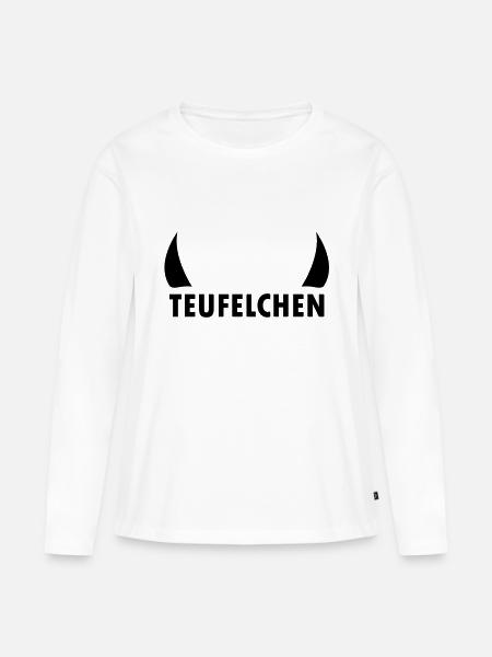 teufelchen - Frauen Premium Bio Langarmshirt - Weiß