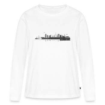 Hambourg 03 - T-shirt manches longues Premium bio Femme - blanc - Devant - Julia (174cm)