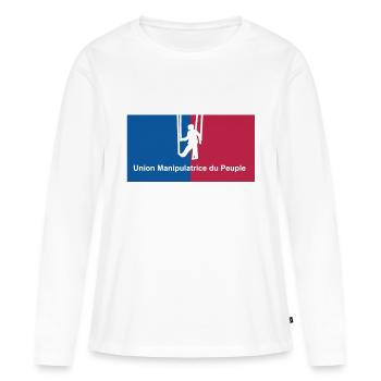 Manipulative People's Union - Women's Premium Organic Long Sleeve Shirt - white - Front - Julia (174cm)