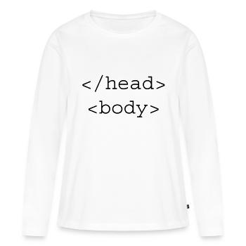 HTML Girl - Frauen Premium Bio Langarmshirt - Weiß - Vorne - Julia (174cm)