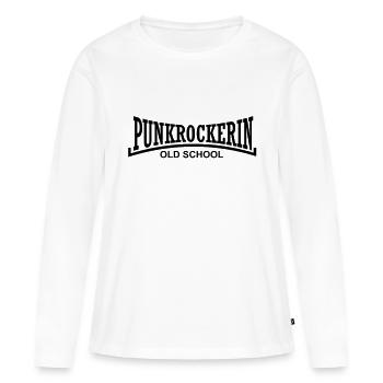 punkrockerin old school - Frauen Premium Bio Langarmshirt - Weiß - Vorne - Julia (174cm)