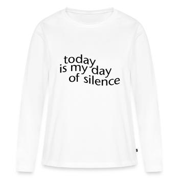 jour de silence - T-shirt manches longues Premium bio Femme - blanc - Devant - Julia (174cm)