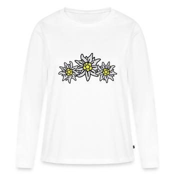 edelweiss - Frauen Premium Bio Langarmshirt - Weiß - Vorne - Julia (174cm)