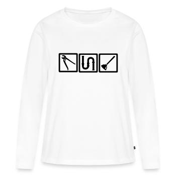 Klempner - Frauen Premium Bio Langarmshirt - Weiß - Vorne - Julia (174cm)