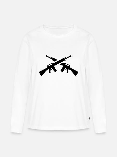Gewehr - Frauen Premium Bio Langarmshirt - Weiß